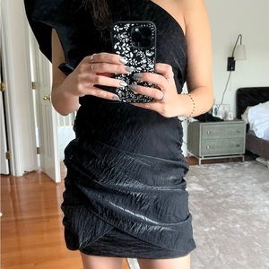 One sleeve ruffle party dress (true size 4)